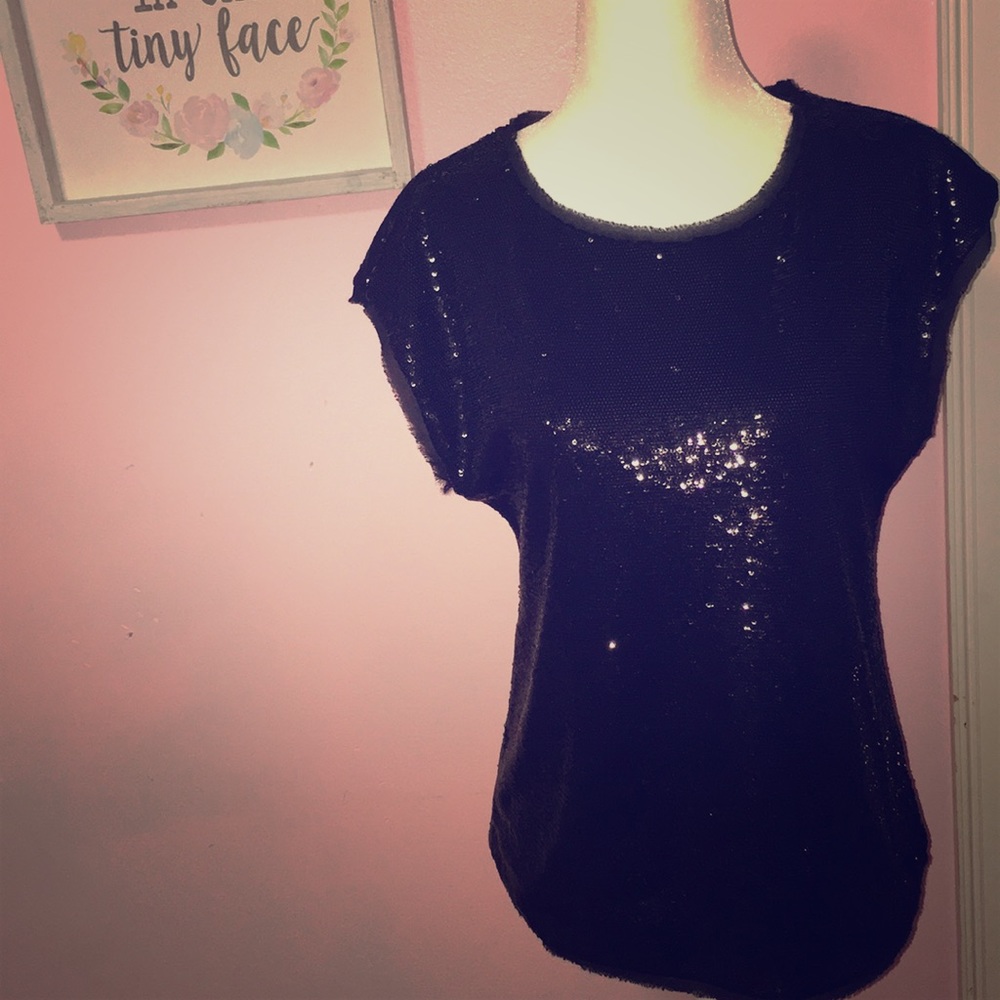 Black sequin top